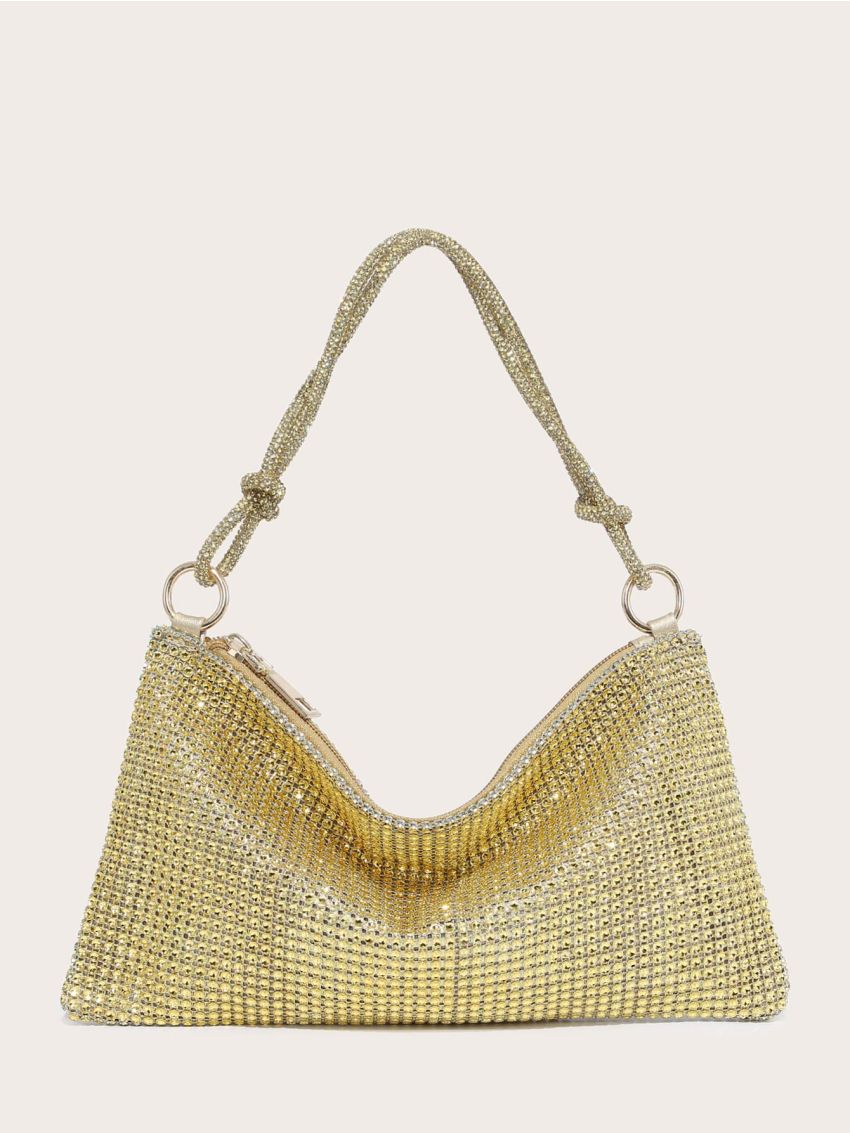Allover Rhinestone Decor Square Bag
