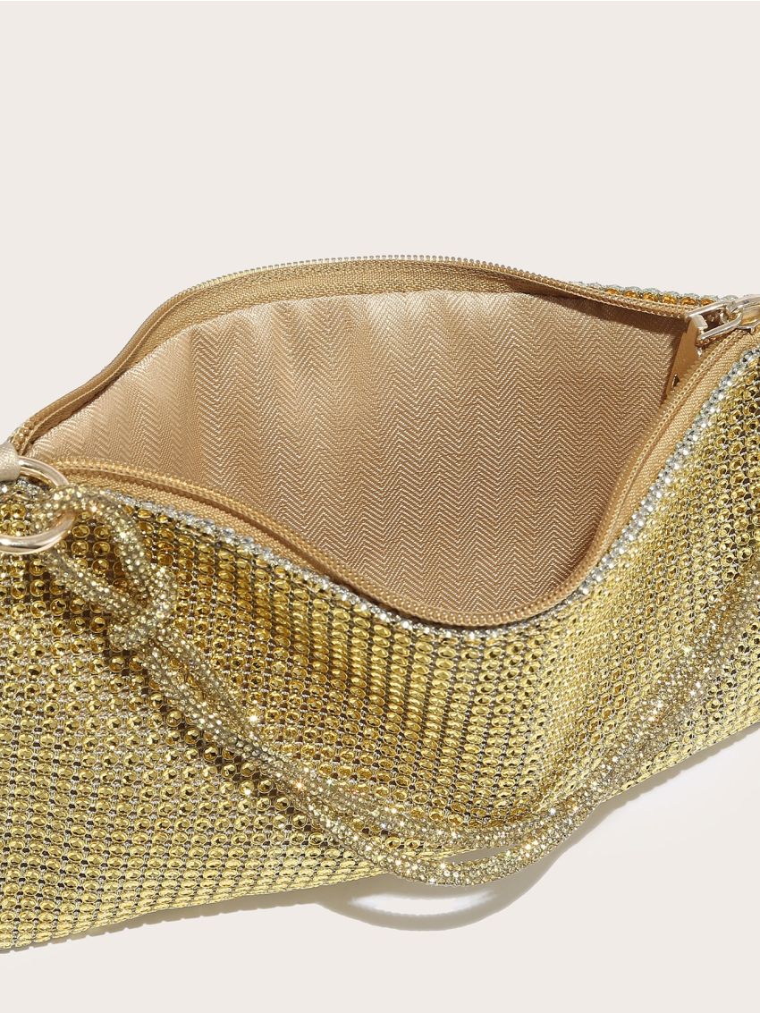 Allover Rhinestone Decor Square Bag