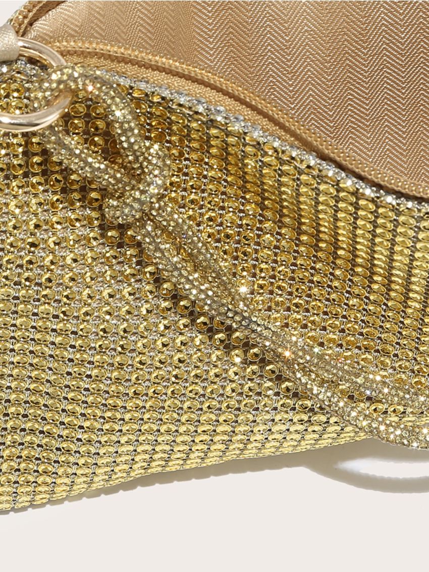 Allover Rhinestone Decor Square Bag