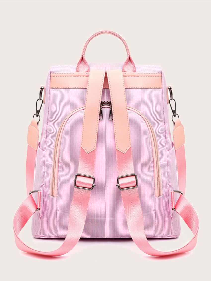 Letter Patch Decor Anti-theft Backpack