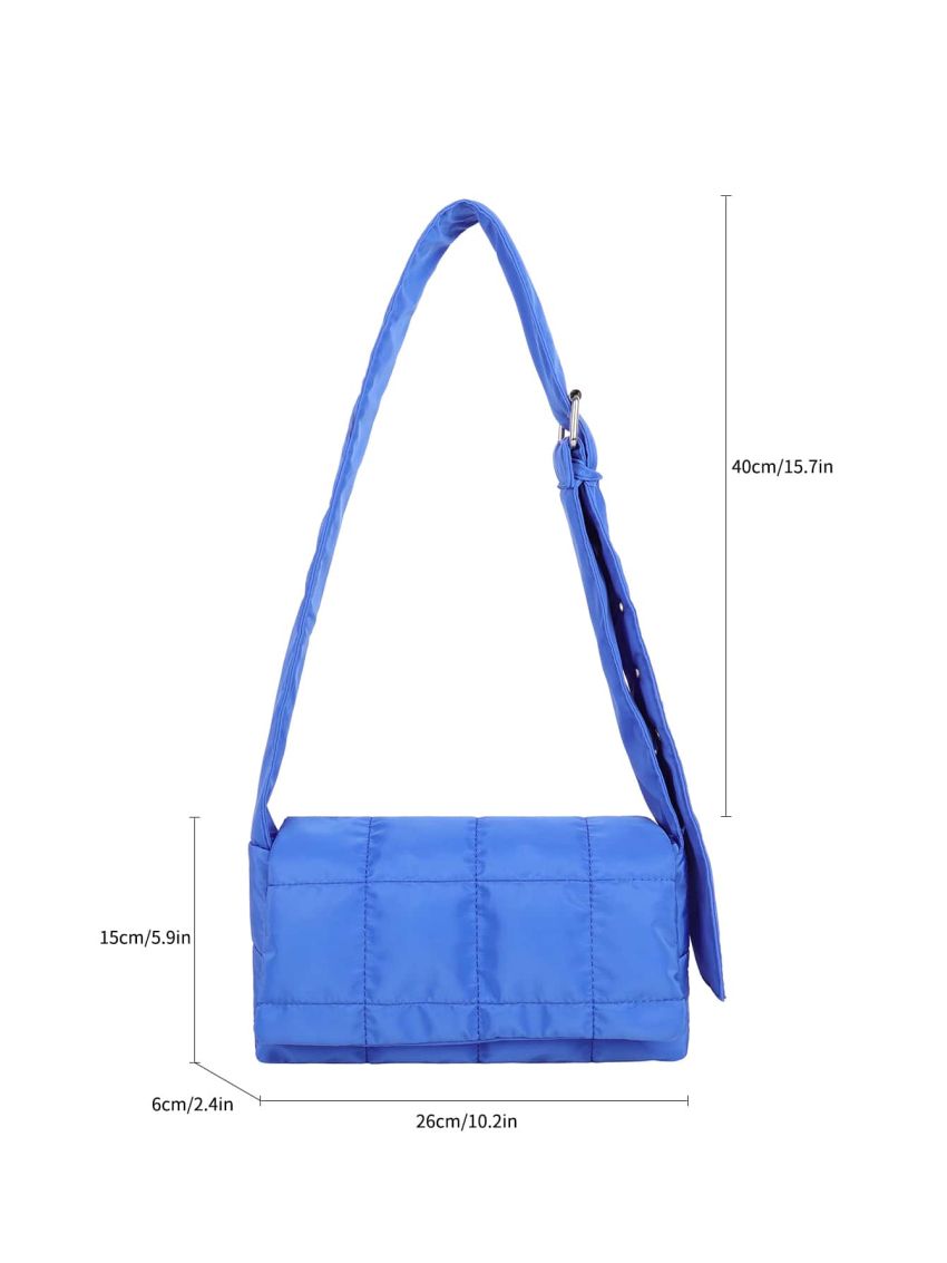 Quilted Pattern Flap Square Bag