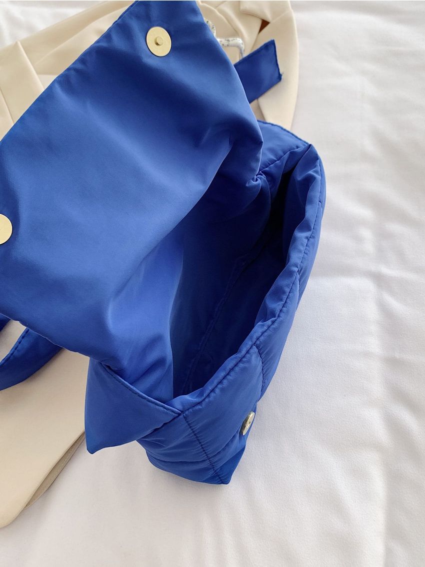 Quilted Pattern Flap Square Bag