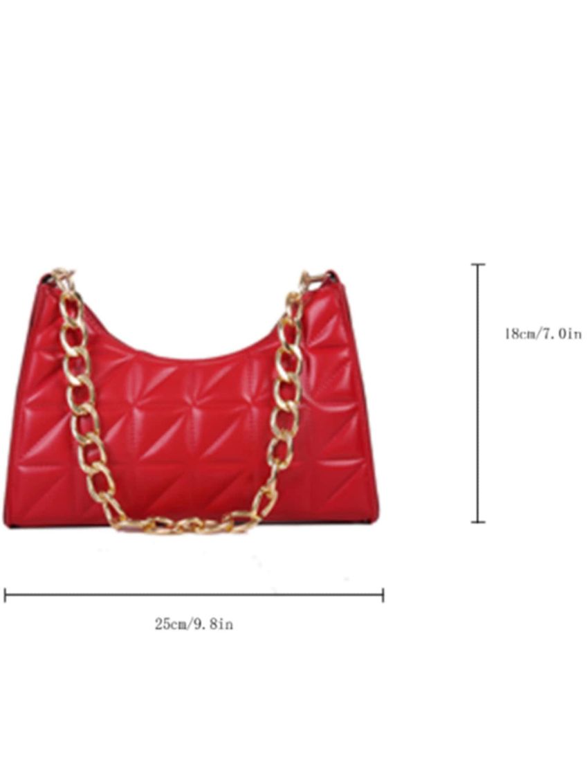 Quilted Chain Baguette Bag