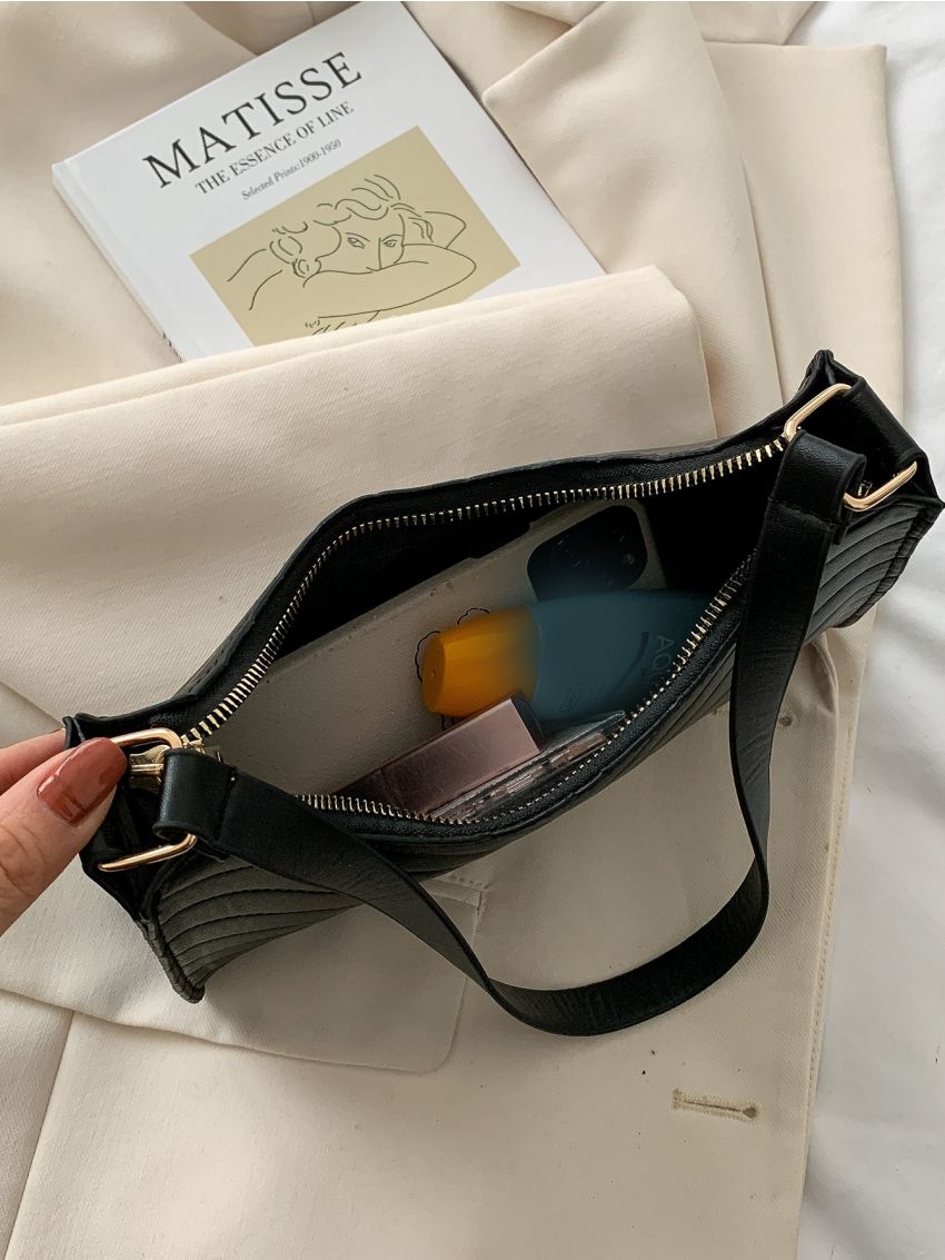 Minimalist Chevron Baguette Bag