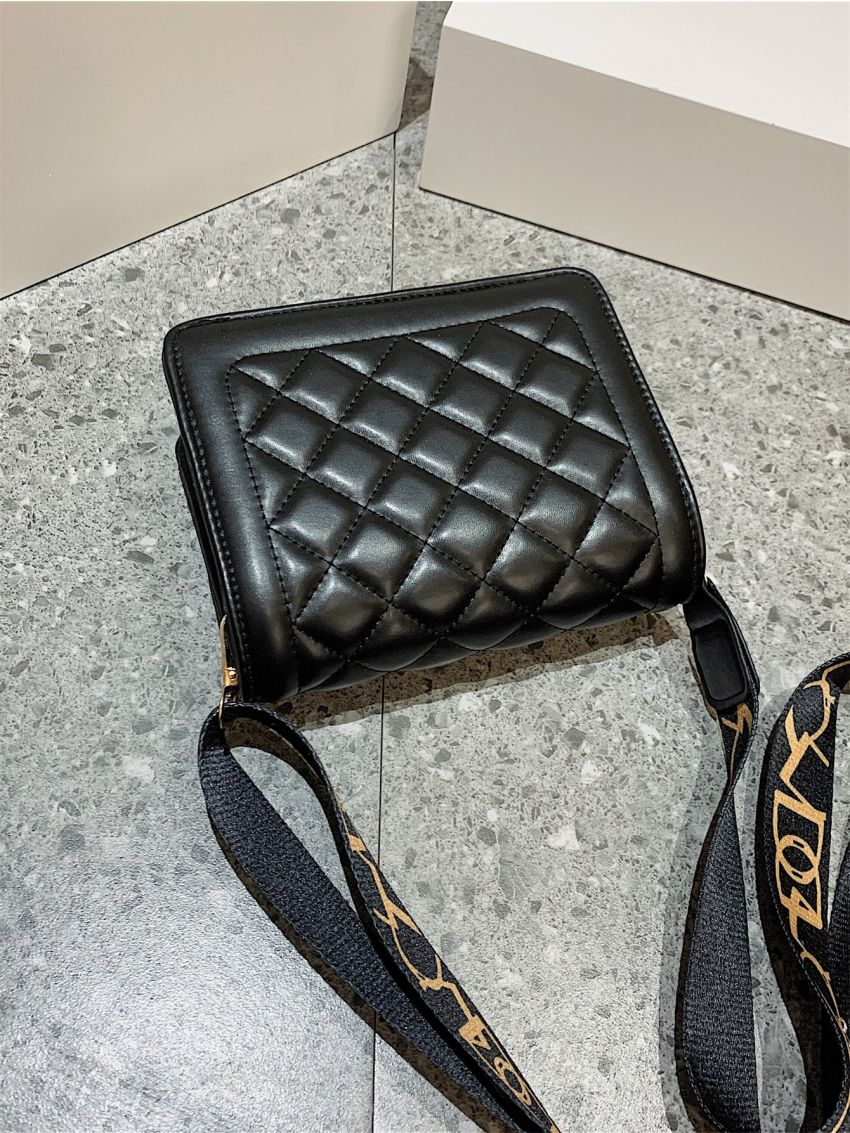 Mini Push Lock Quilted Flap Square Bag