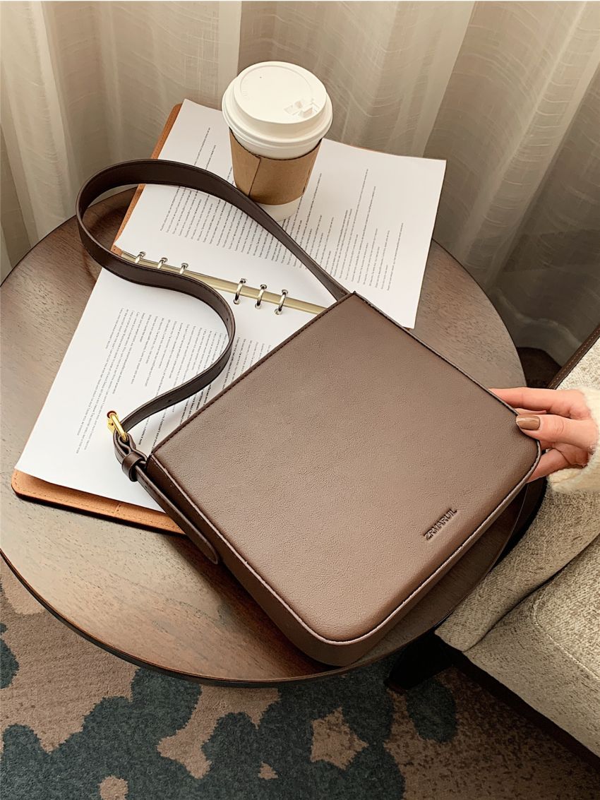 Letter Embossed Square Bag