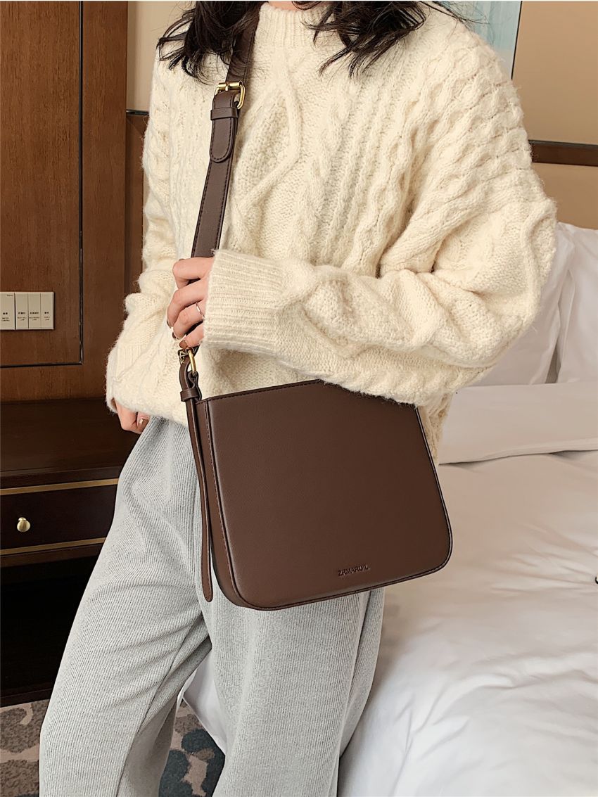 Letter Embossed Square Bag