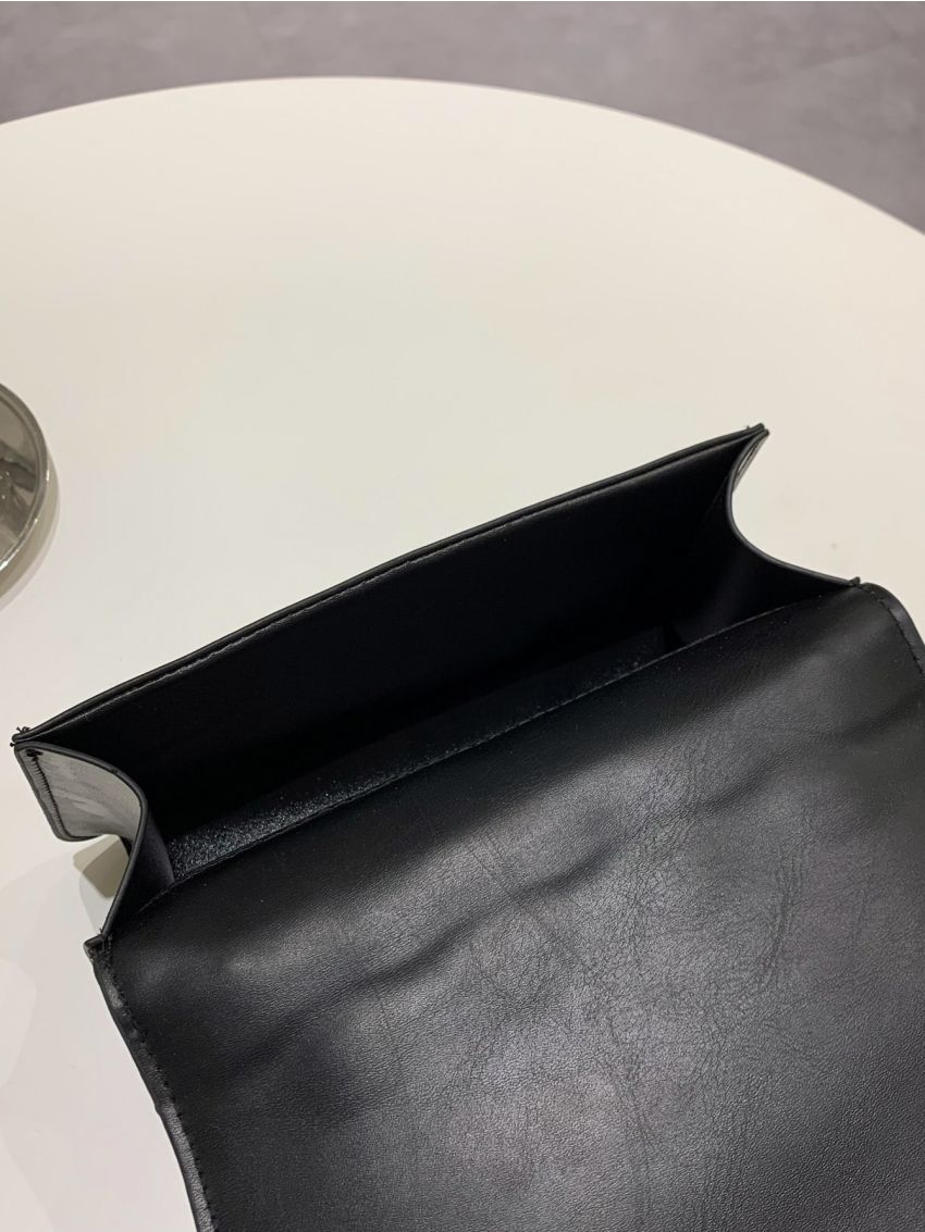 Metal Lock Plaid Square Bag