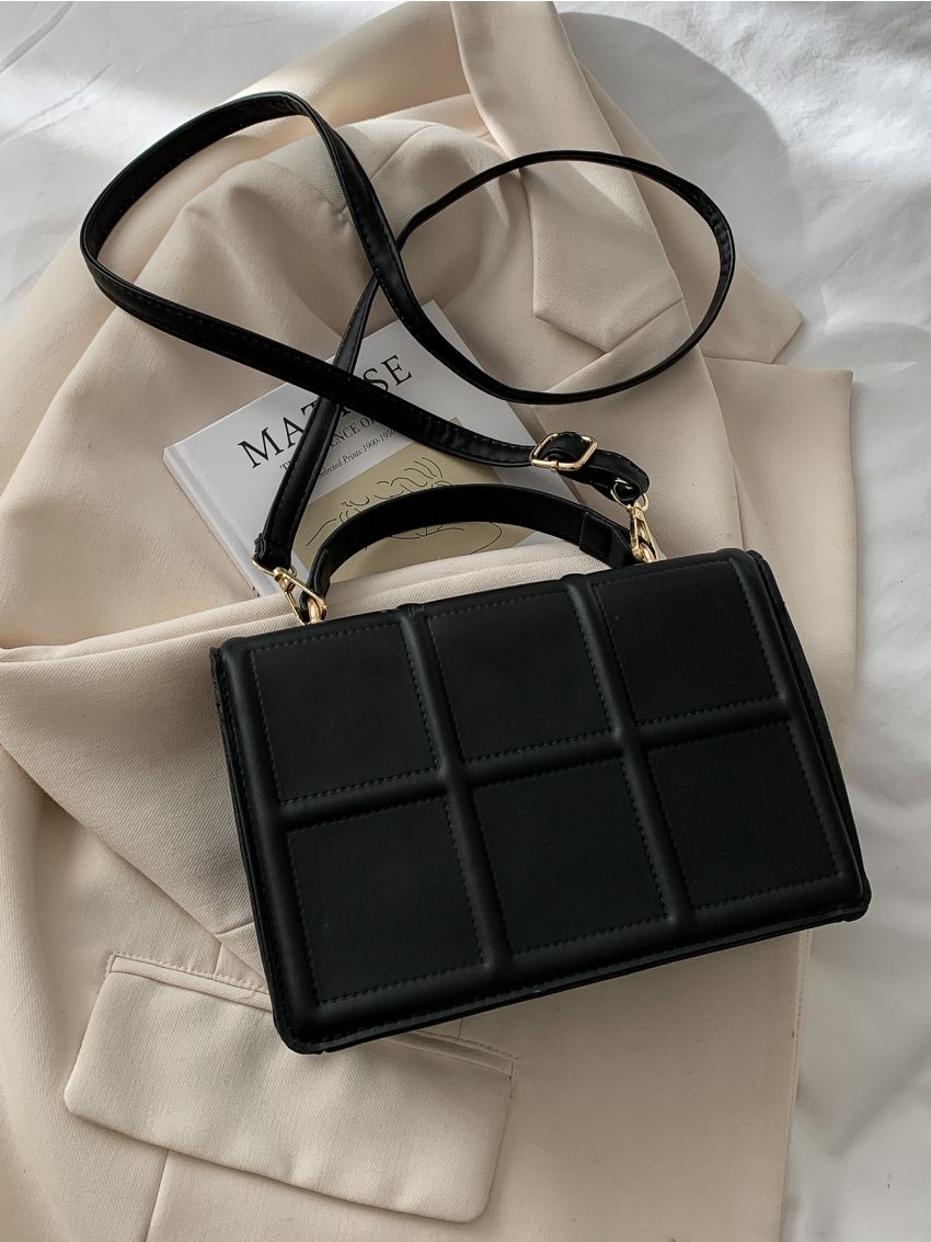 Metal Lock Flap Square Bag