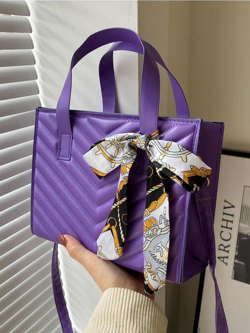 Twilly Scarf Decor Chevron Square Bag