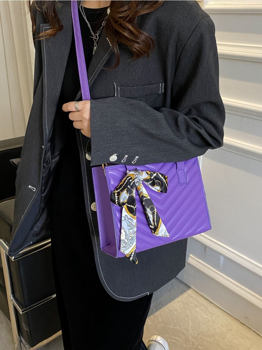 Twilly Scarf Decor Chevron Square Bag