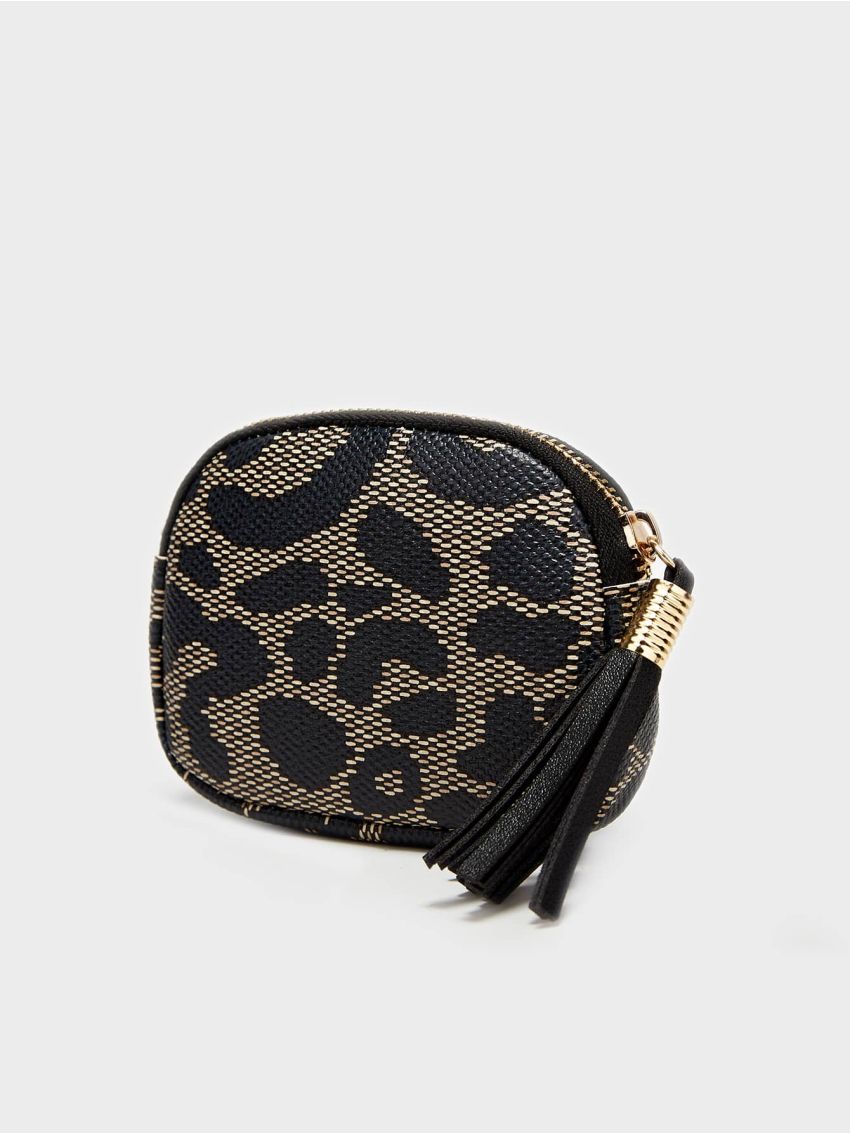 Tassel Decor Leopard Pattern Coin Purse