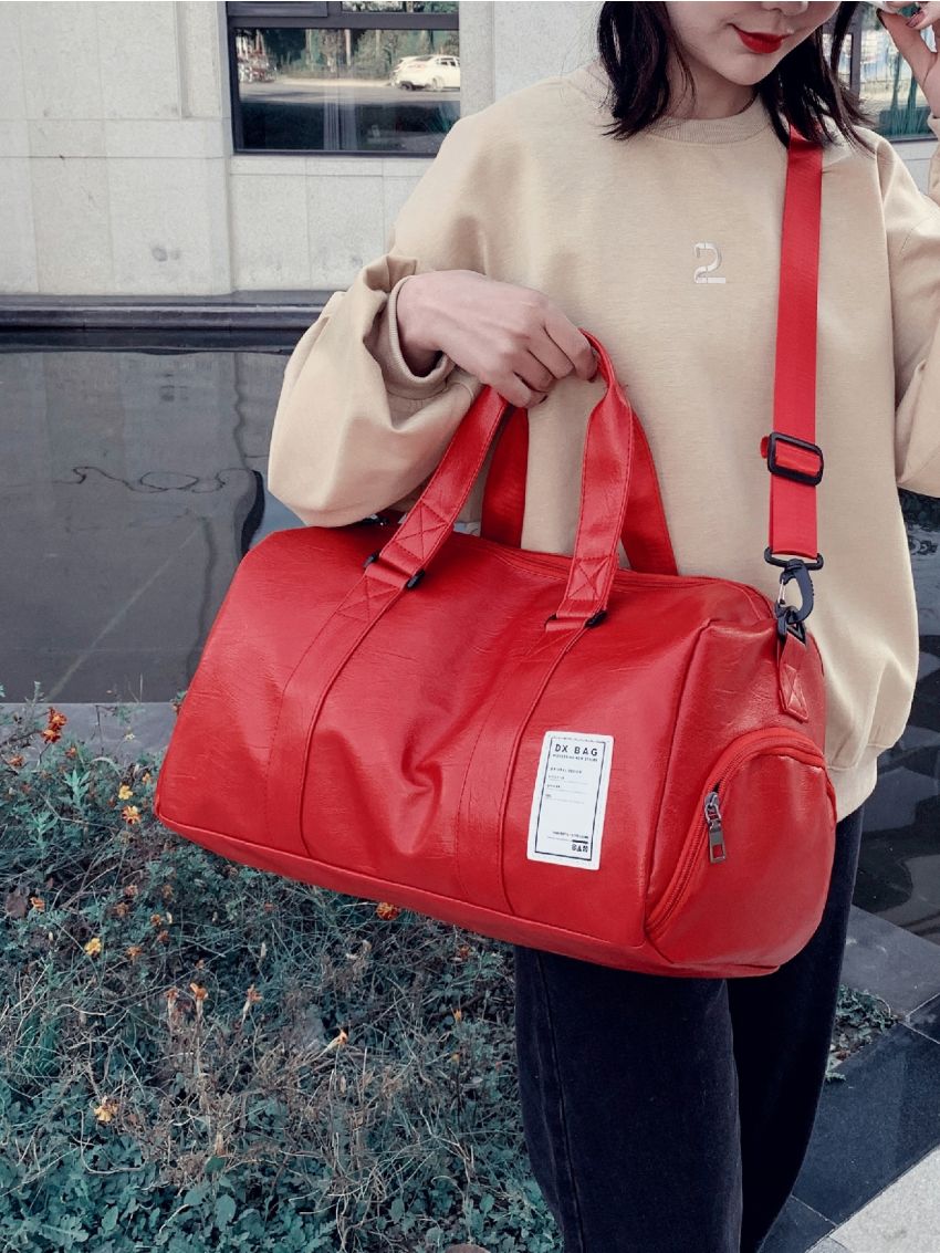 Large Capacity Letter Patch Decor Duffel Bag