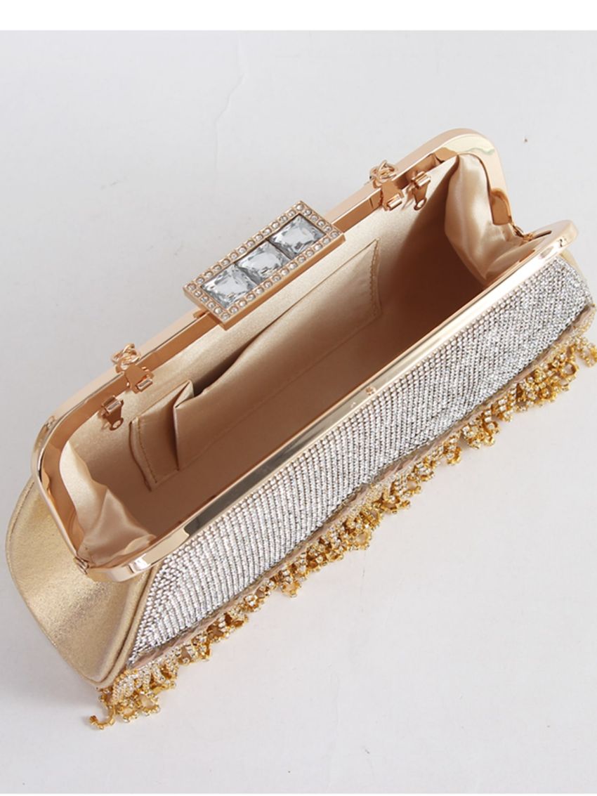 Rhinestone & Fringe Decor Box Bag