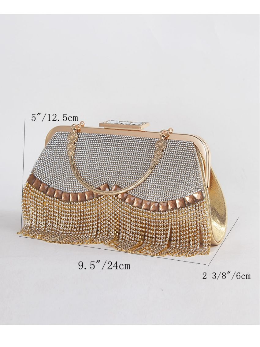 Rhinestone & Fringe Decor Box Bag