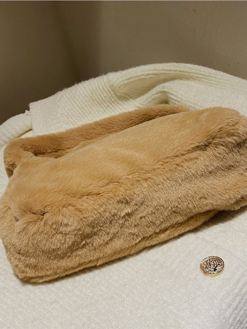 Minimalist Fluffy Top Handle Bag