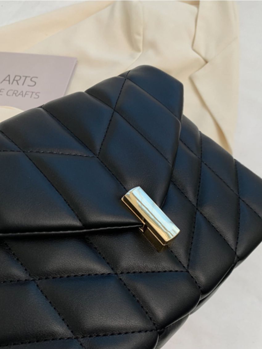 Quilted Flap Chain Square Bag