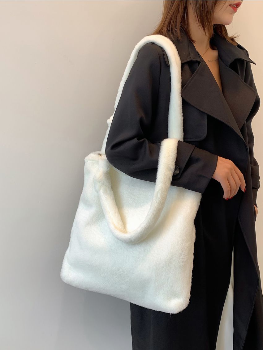 Large Capacity Fluffy Shoulder Tote Bag