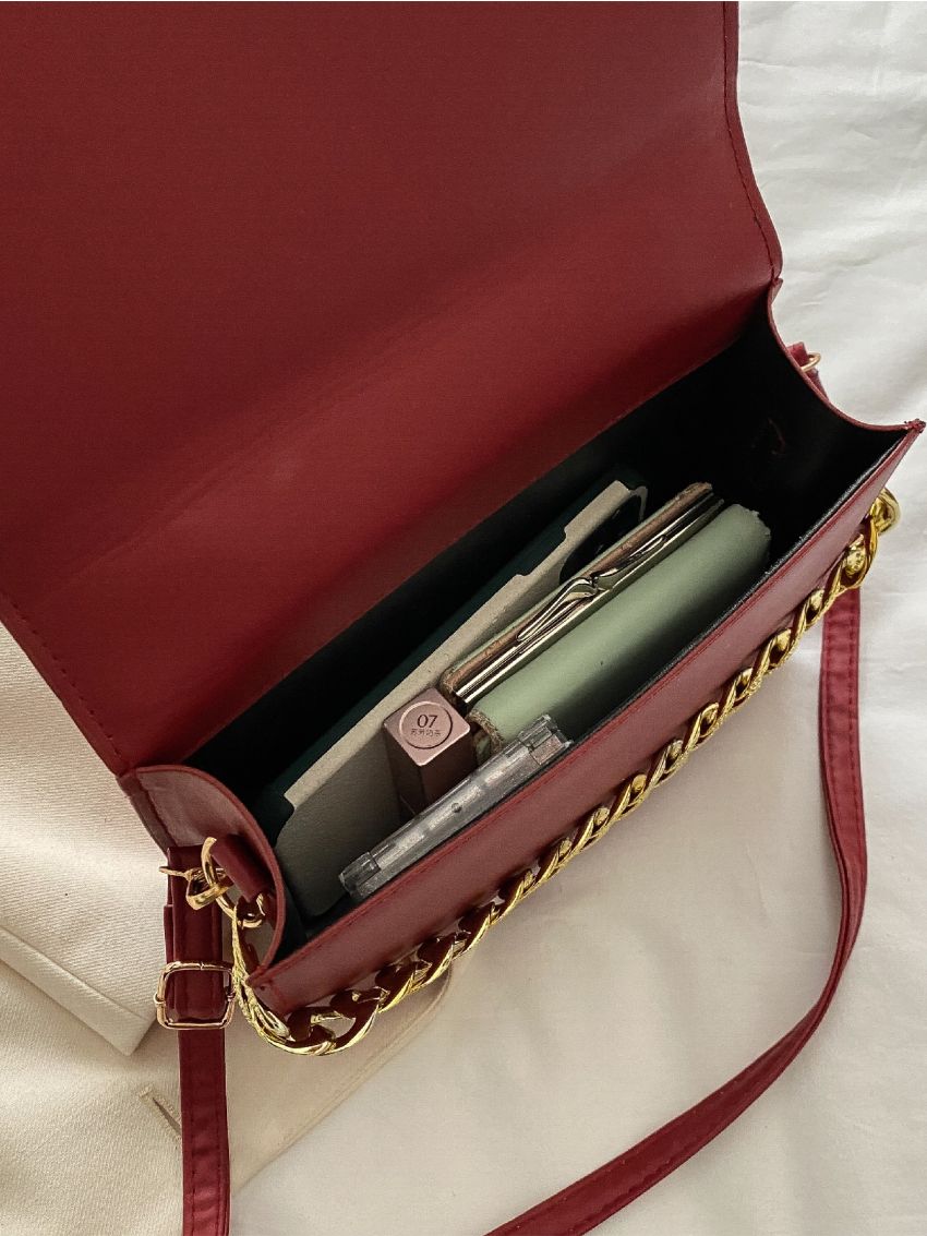 Minimalist Chevron Chain Square Bag