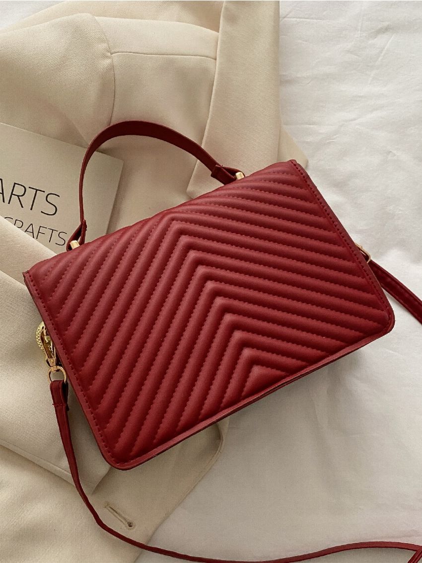 Minimalist Chevron Chain Square Bag