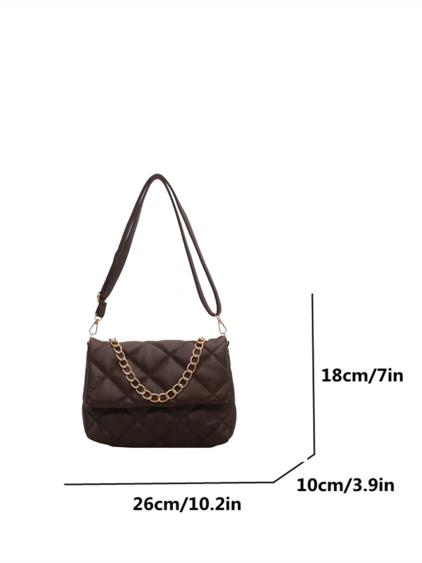 Quilted Chain Decor Square Bag