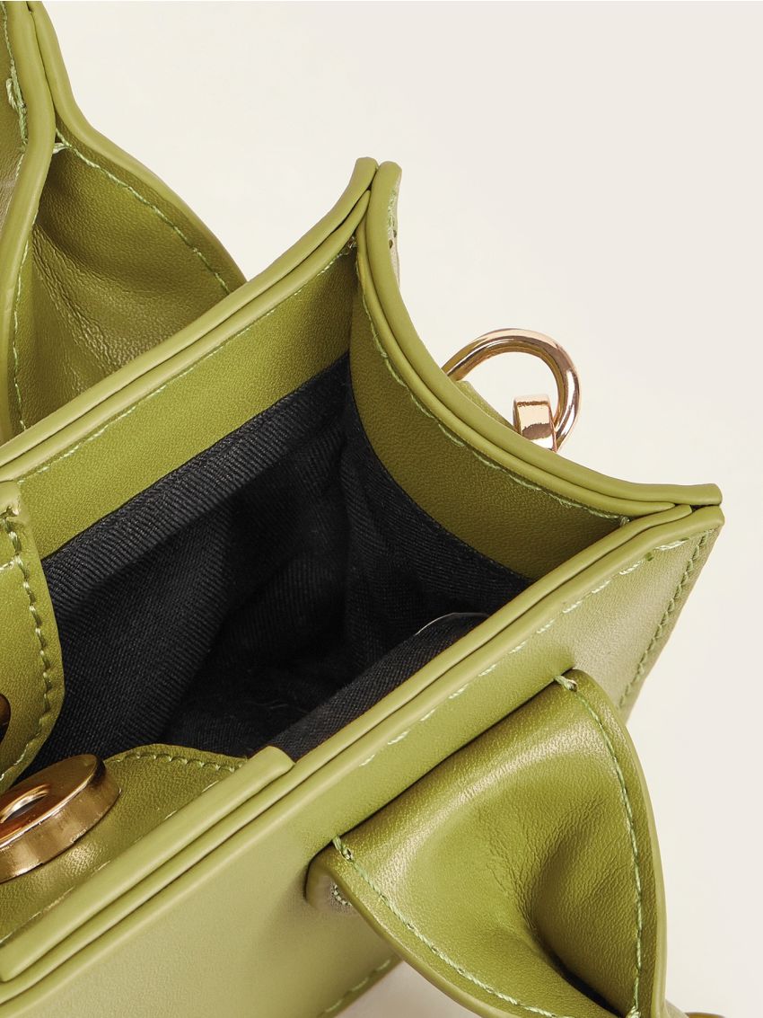 Mini Knot Decor Double Handle Square Bag