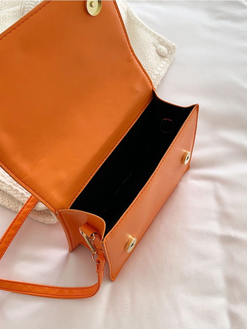 Mini Quilted Snap Button Square Bag