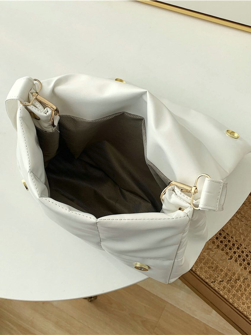 Snap Button Flap Square Bag