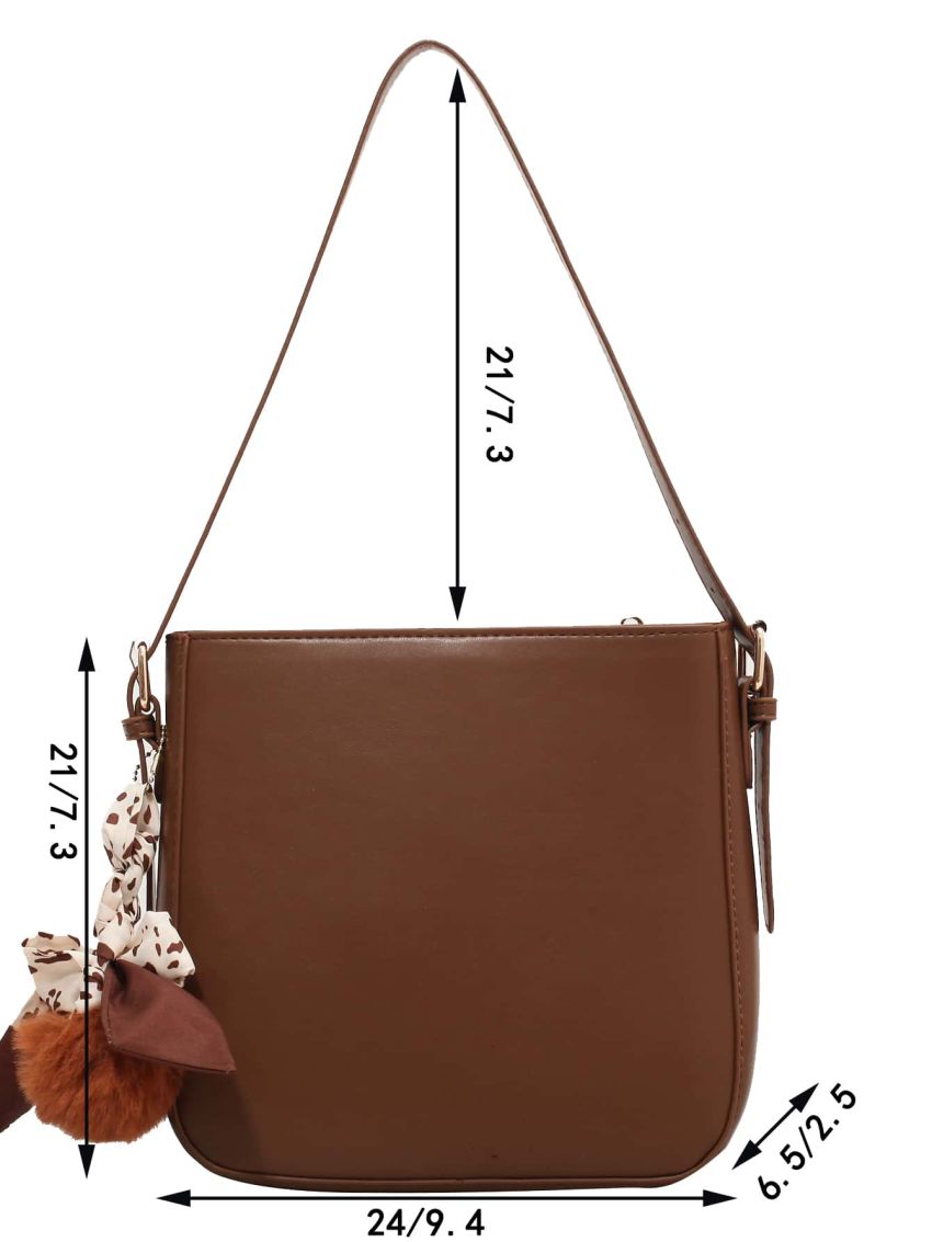 Pom-Pom Decor Square Bag