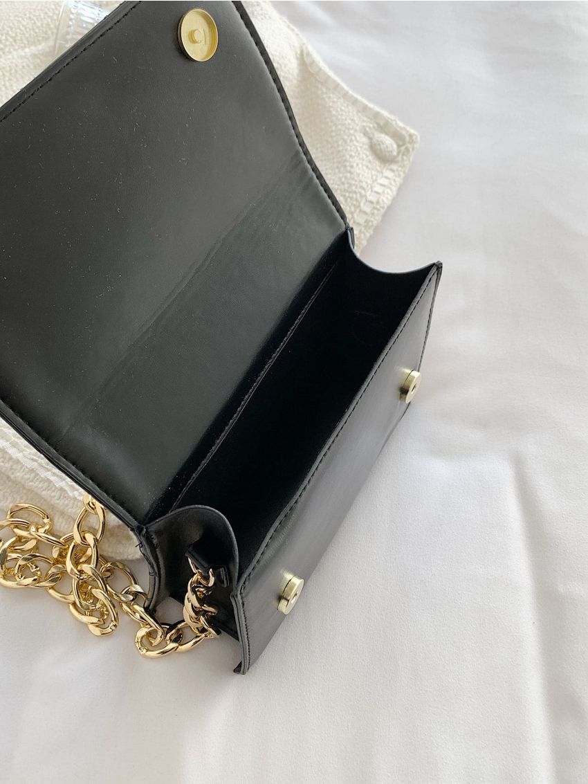 Mini Quilted Pattern Chain Square Bag