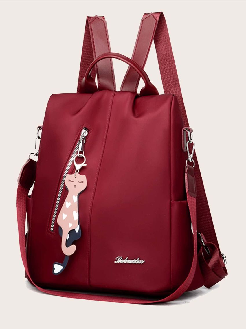 Minimalist Classic Backpack With Cartoon Charm