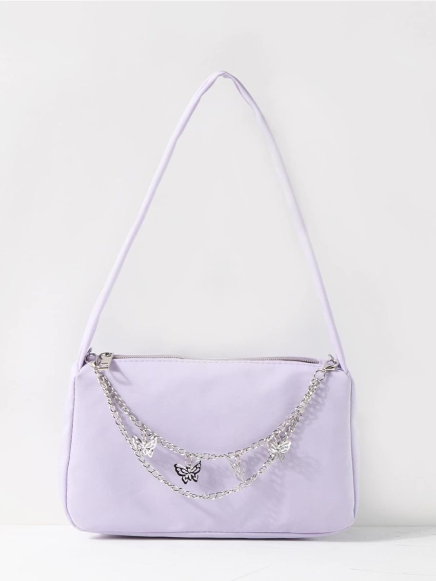 Butterfly Chain Baguette Bag