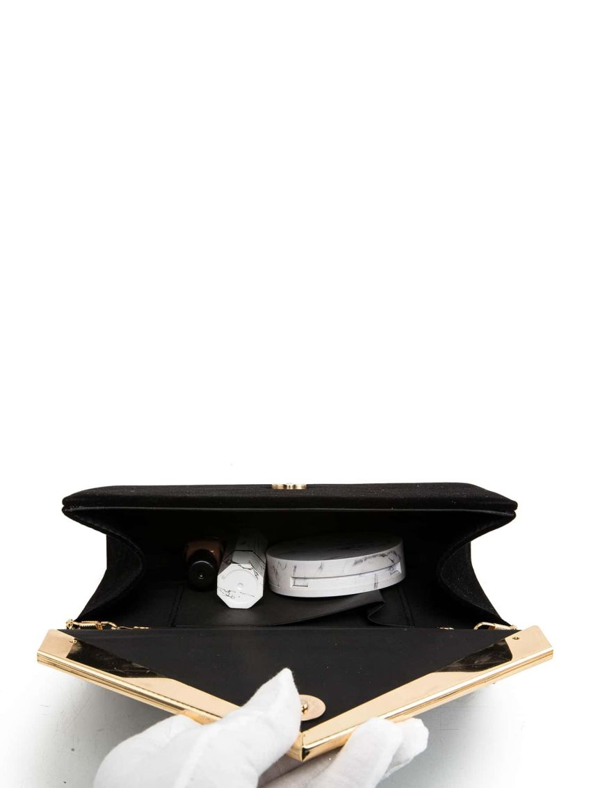 Velvet Metal Decor Square Bag