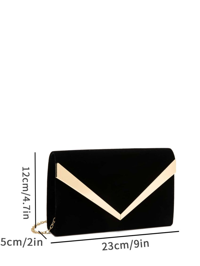 Velvet Metal Decor Square Bag