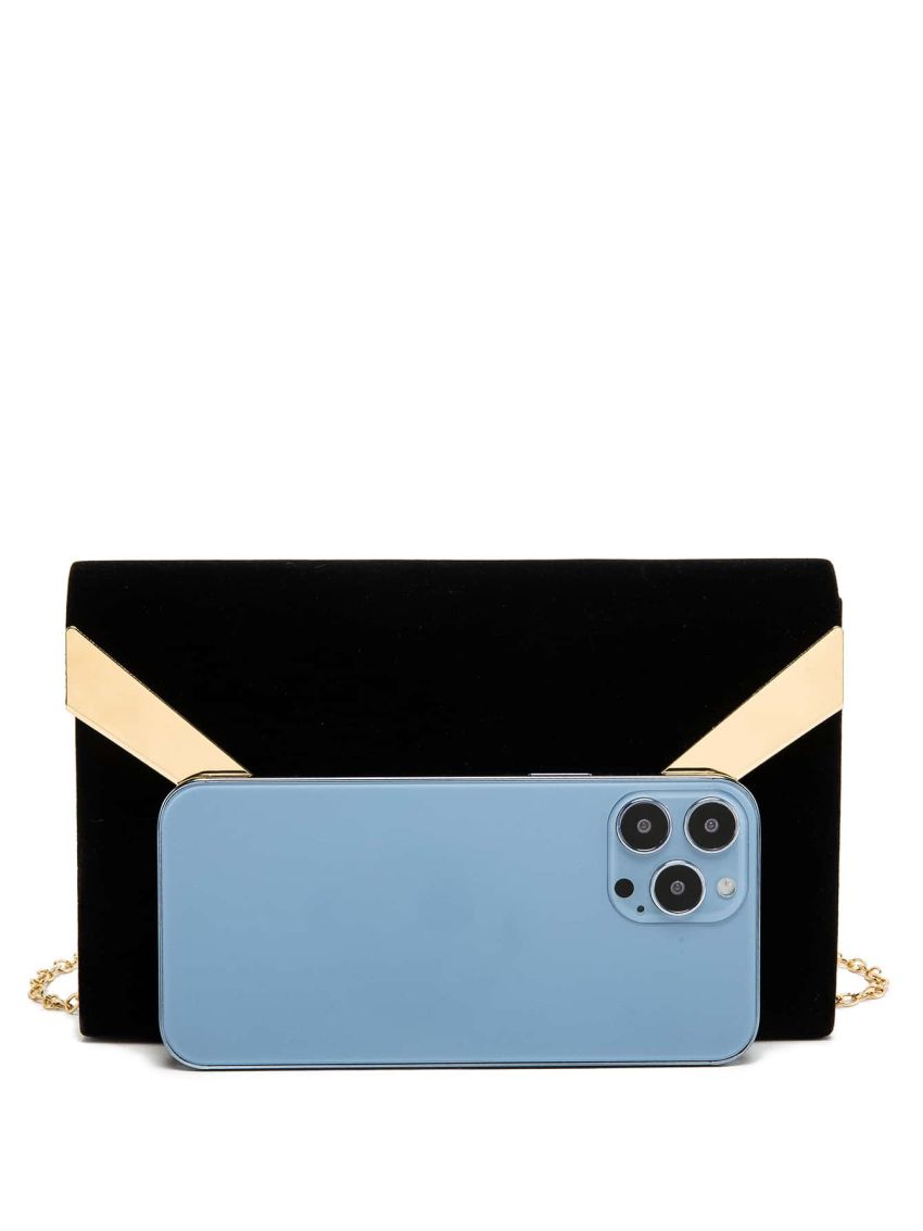 Velvet Metal Decor Square Bag