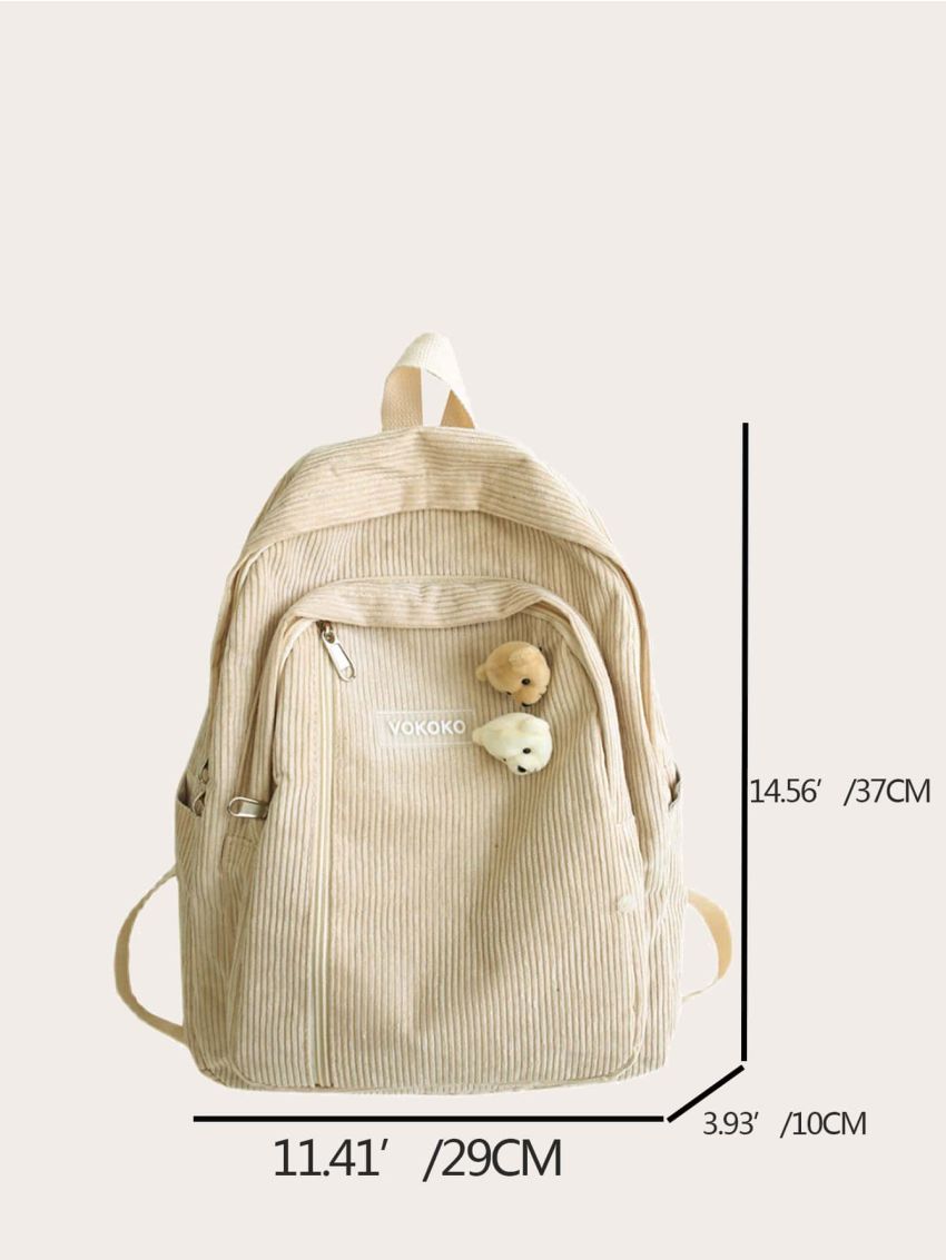 Large Capacity Cartoon Decor Backpack