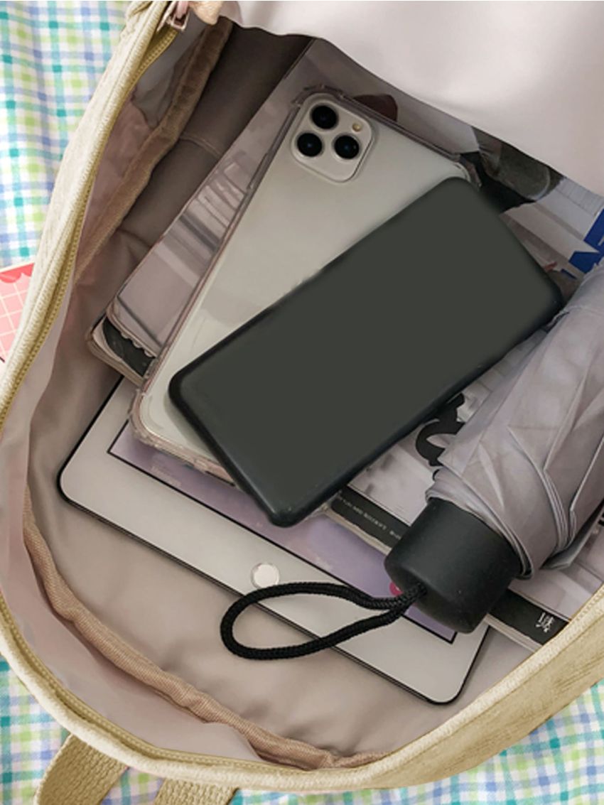 Large Capacity Cartoon Decor Backpack