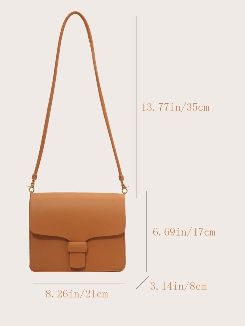 Snap Button Flap Square Bag