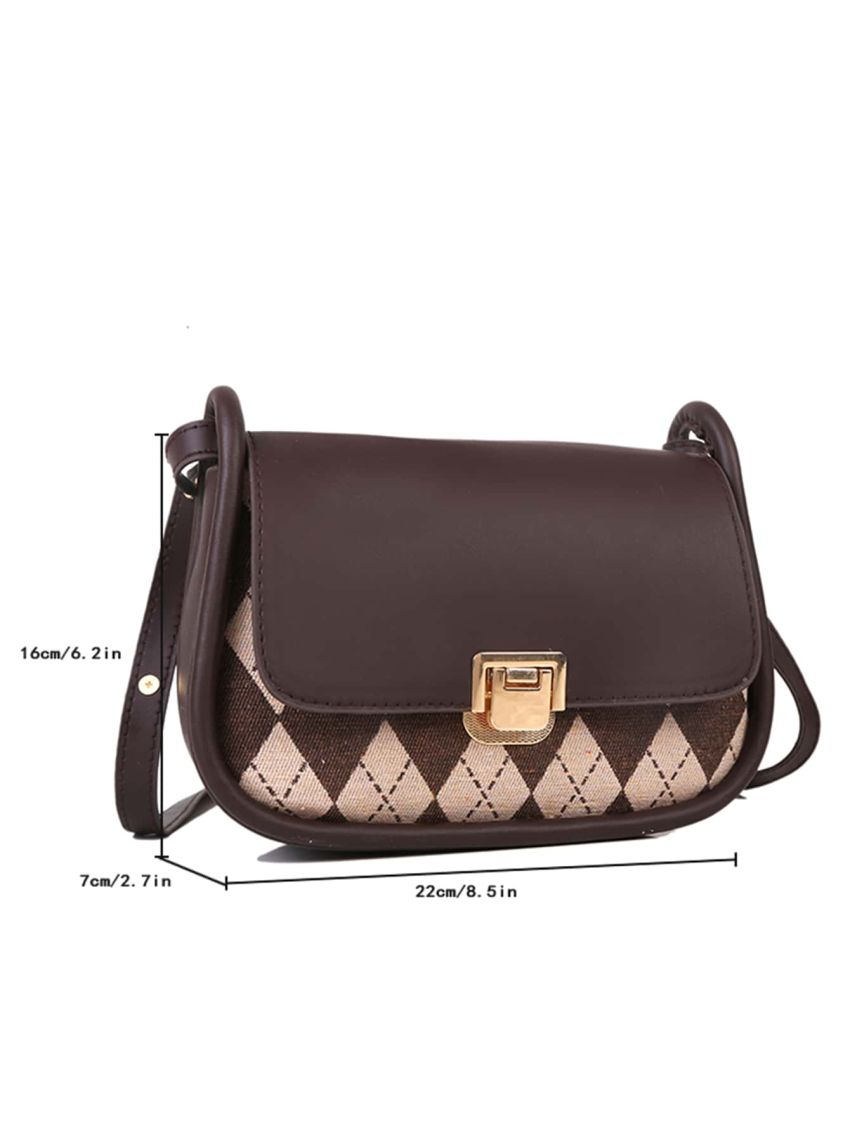 Colorblock Geo Graphic Saddle Bag