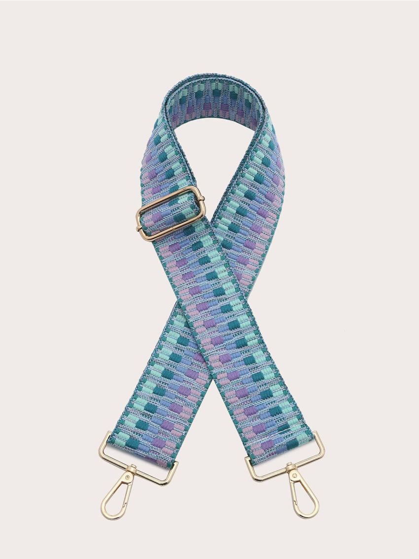 Colorblock Embroidery Bag Strap