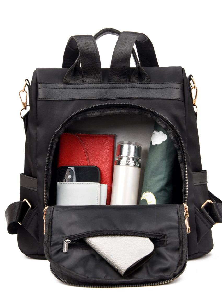 Quilted Double Zipper Backpack