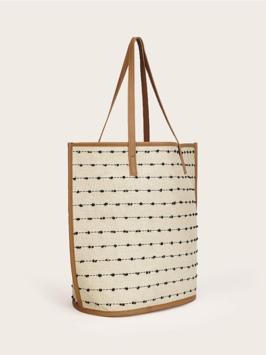 Striped Pattern Vacation Tote Bag