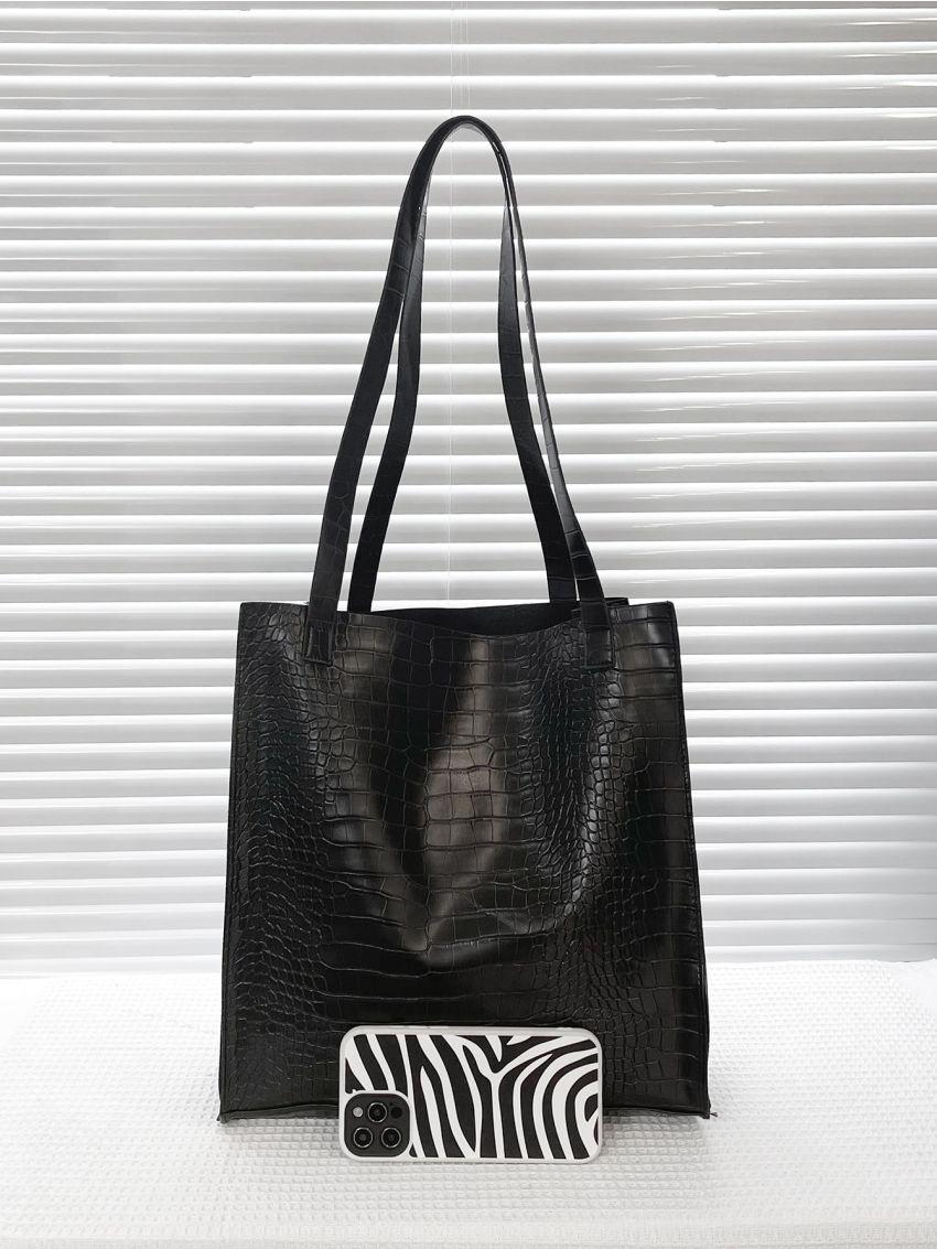 Crocodile Embossed Tote Bag