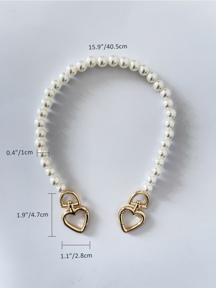 Heart & Faux Pearl Decor Bag Strap