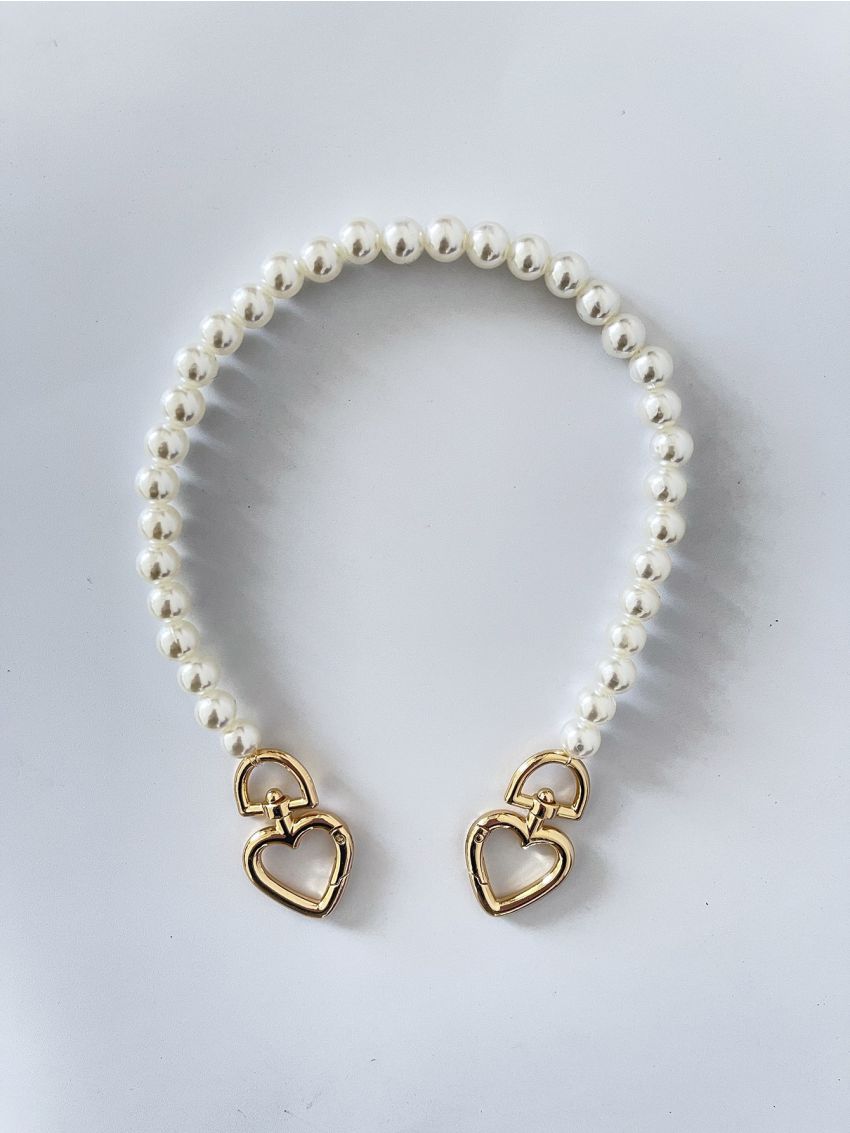 Heart & Faux Pearl Decor Bag Strap