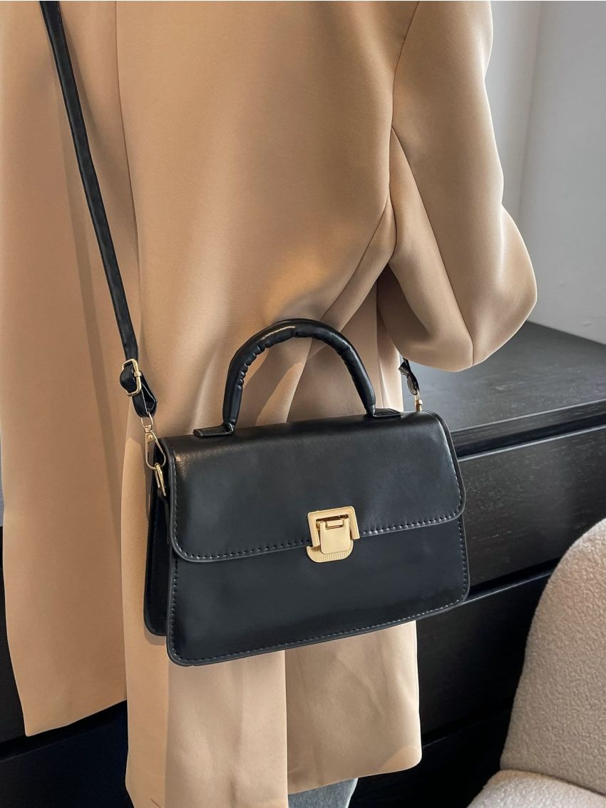 Push Lock Flap Square Bag