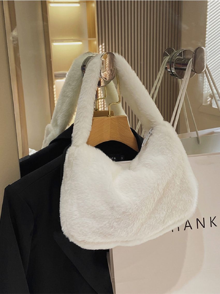 Minimalist Fluffy Top Handle Bag