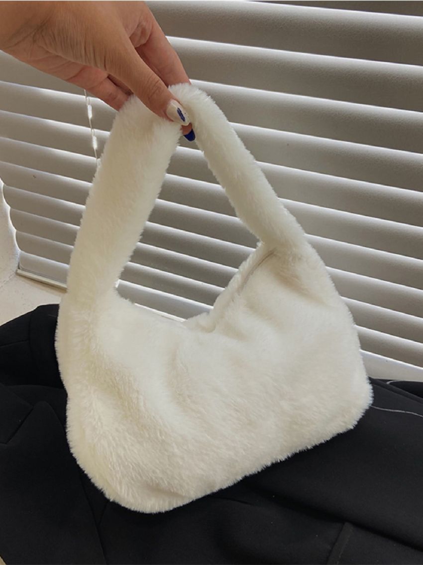 Minimalist Fluffy Top Handle Bag