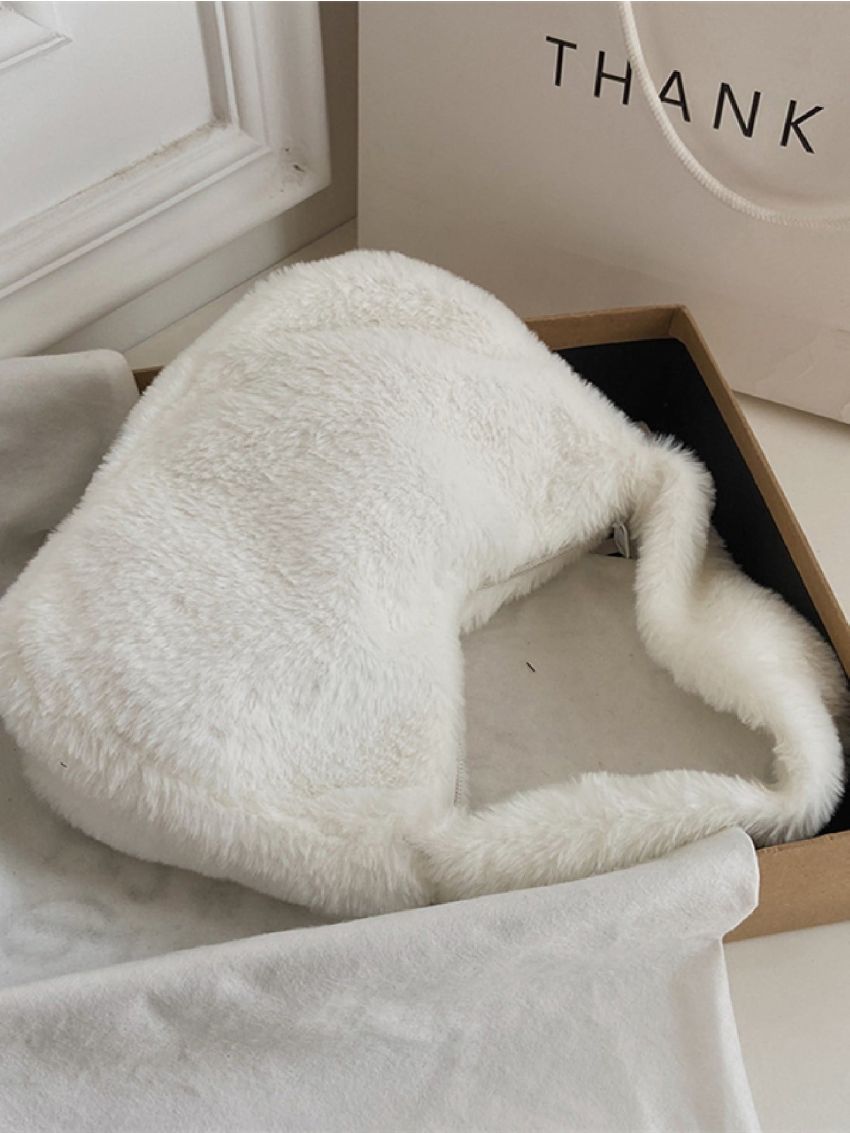 Minimalist Fluffy Top Handle Bag