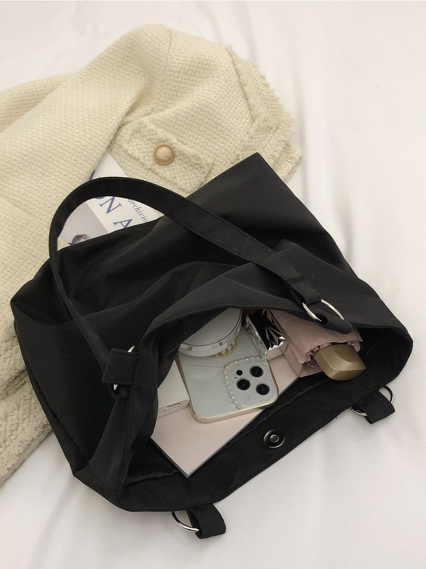 Minimalist Chain Decor Shopper Bag